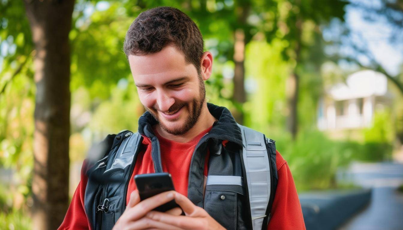 volunteer looking for a new opportunity on their cell phone