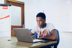 Man looking at computer