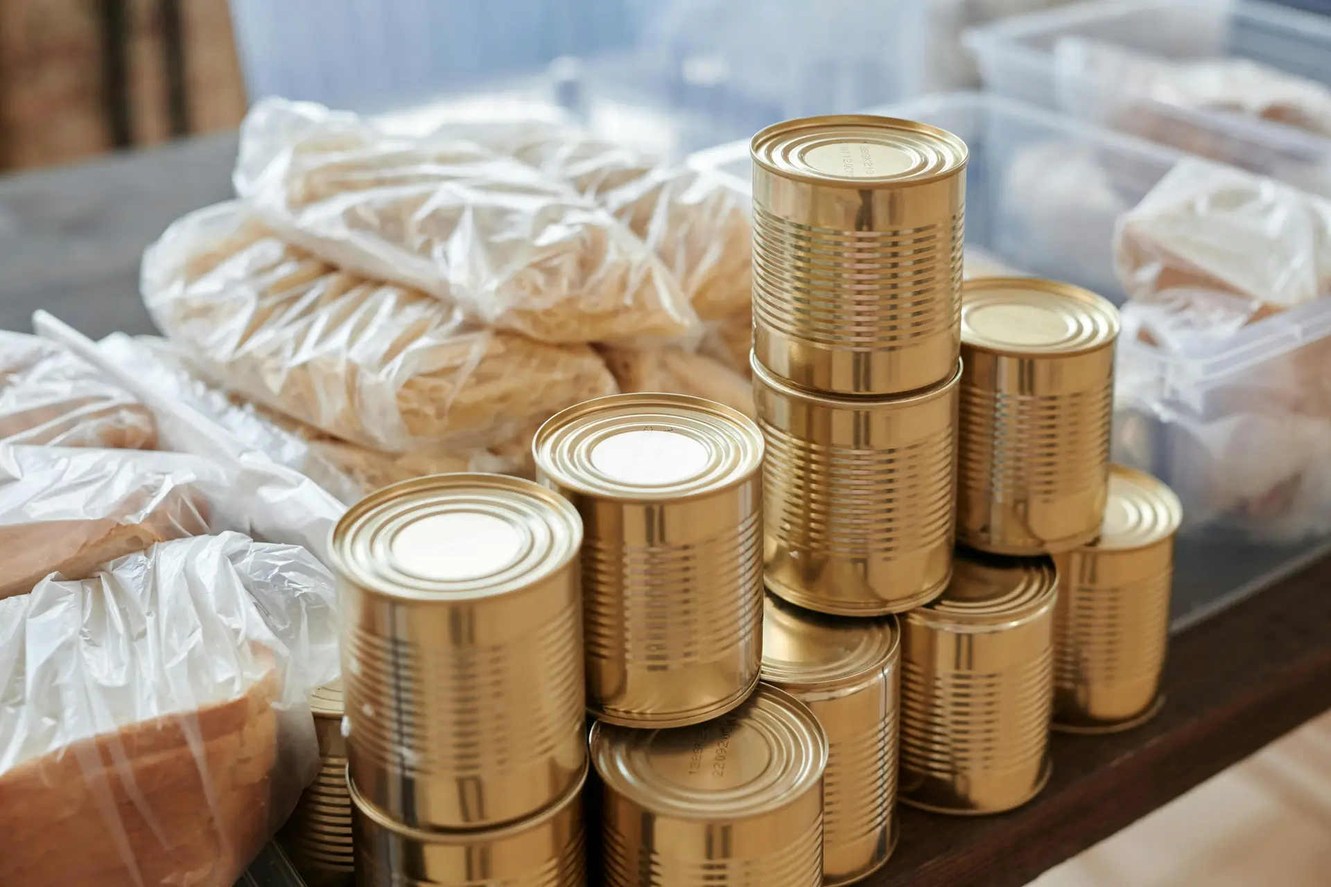 Non-perishable foods and canned foods are generally the simplest items to collect and distribute for a food drive. 