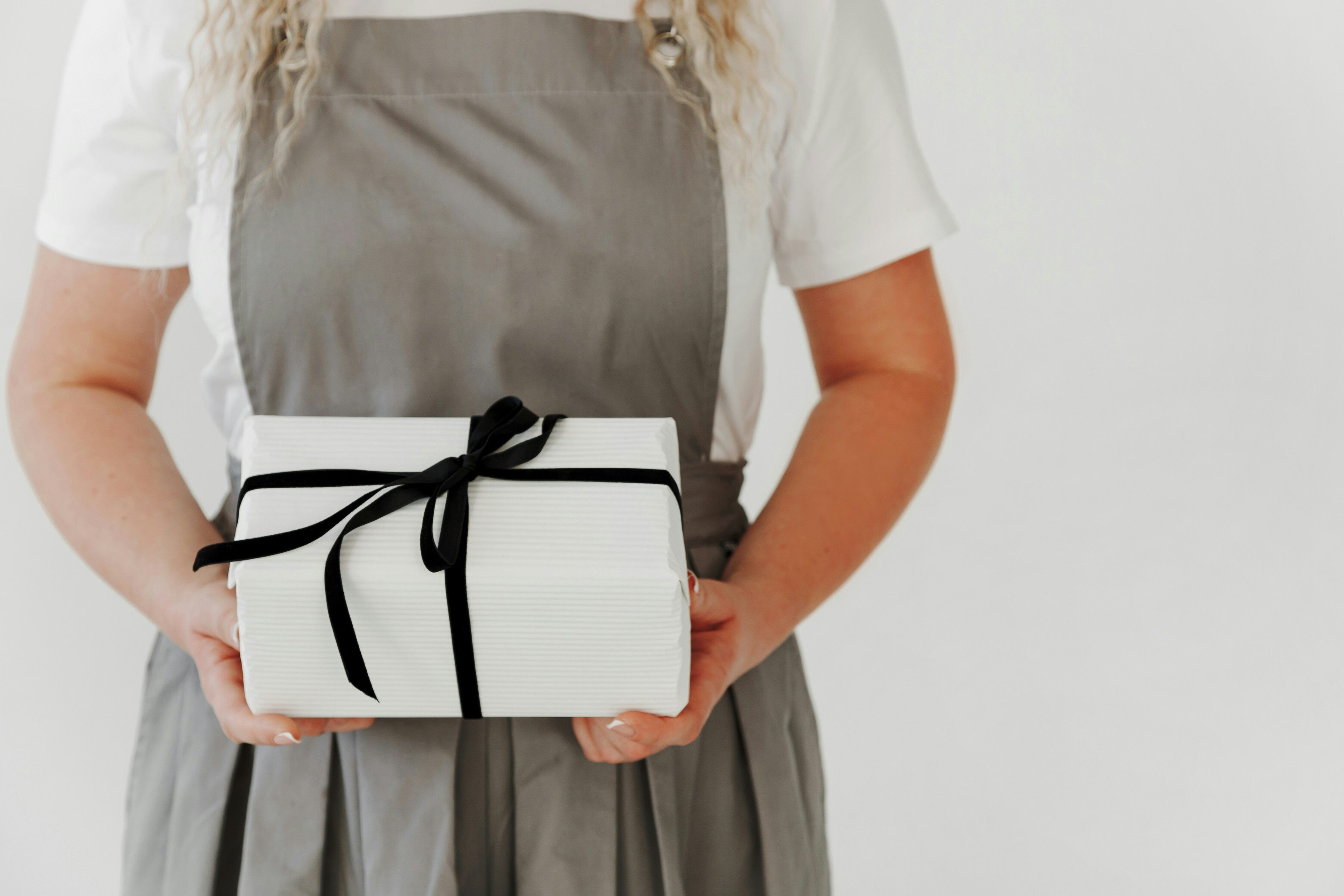 Woman holding a present