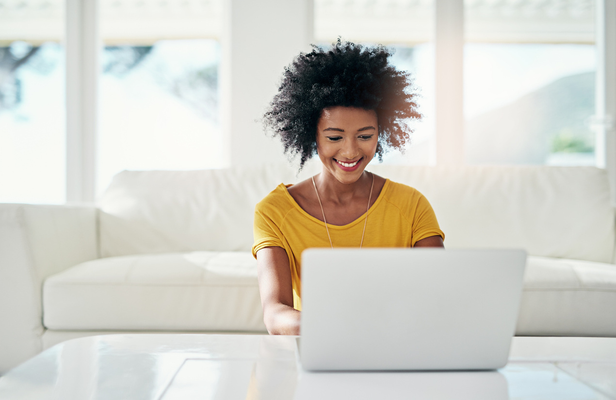 Woman donating to a nonprofit online